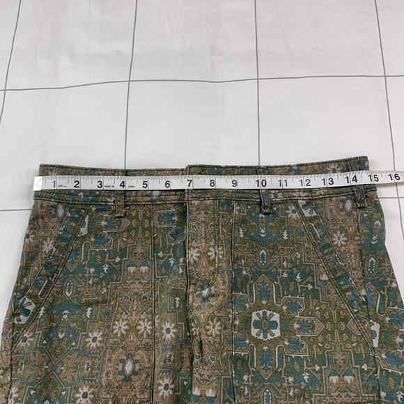 Anthropologie Pants Womens 26 Green Cadet Slim Utility Floral Casual High Rise - Picture 7 of 10
